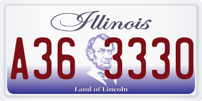 IL license plate A363330