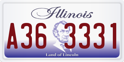 IL license plate A363331