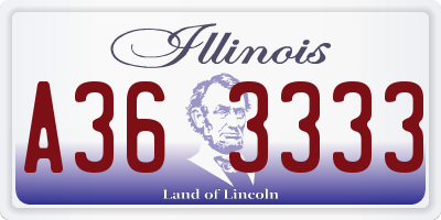 IL license plate A363333