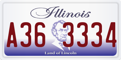 IL license plate A363334