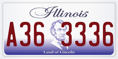 IL license plate A363336