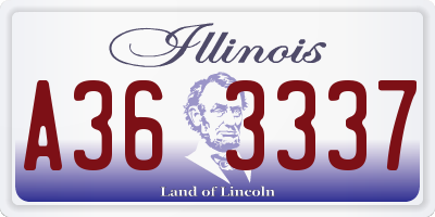 IL license plate A363337