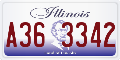 IL license plate A363342