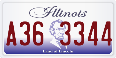 IL license plate A363344