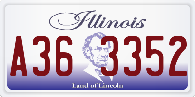 IL license plate A363352