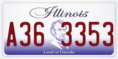 IL license plate A363353