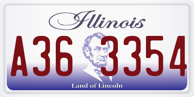 IL license plate A363354
