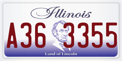 IL license plate A363355
