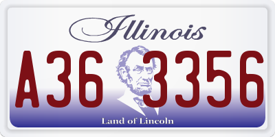 IL license plate A363356
