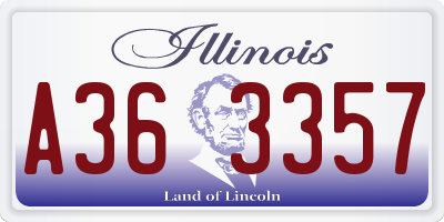 IL license plate A363357