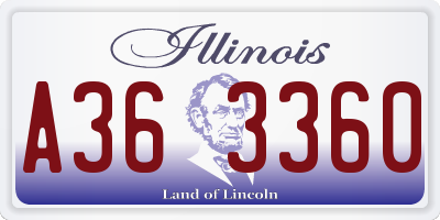 IL license plate A363360