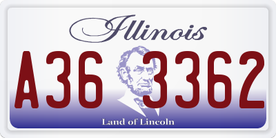 IL license plate A363362