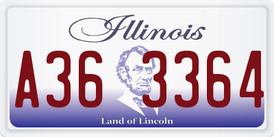 IL license plate A363364