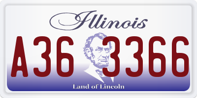 IL license plate A363366