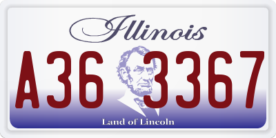IL license plate A363367