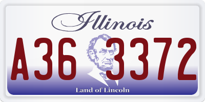 IL license plate A363372