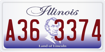 IL license plate A363374