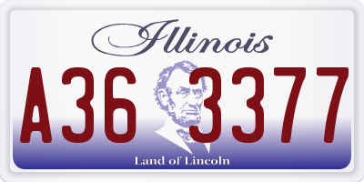 IL license plate A363377