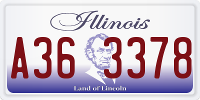 IL license plate A363378
