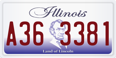 IL license plate A363381