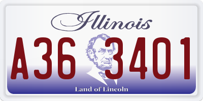 IL license plate A363401