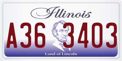 IL license plate A363403
