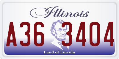 IL license plate A363404