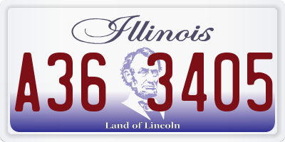 IL license plate A363405
