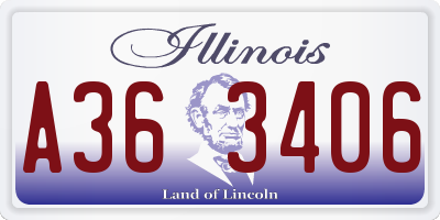 IL license plate A363406