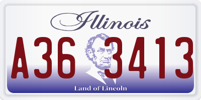 IL license plate A363413