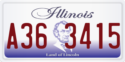 IL license plate A363415