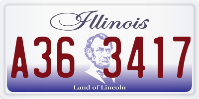 IL license plate A363417