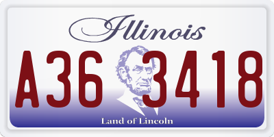 IL license plate A363418