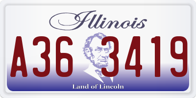 IL license plate A363419