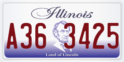 IL license plate A363425