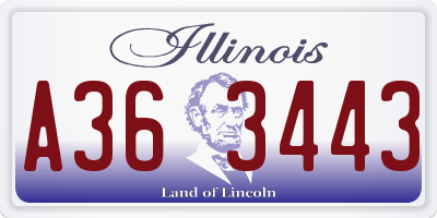 IL license plate A363443
