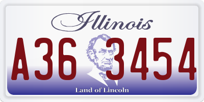 IL license plate A363454