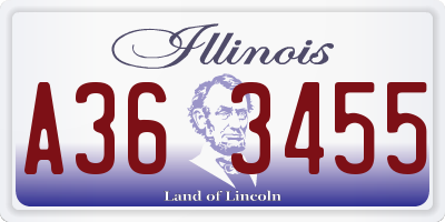 IL license plate A363455