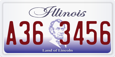 IL license plate A363456