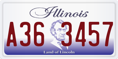 IL license plate A363457