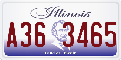 IL license plate A363465