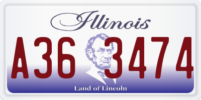 IL license plate A363474