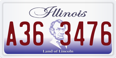 IL license plate A363476