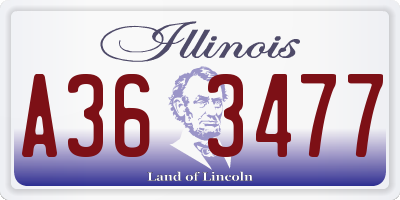 IL license plate A363477