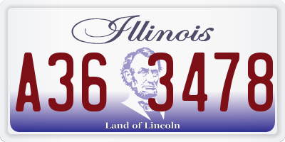 IL license plate A363478