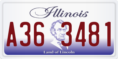 IL license plate A363481