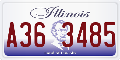 IL license plate A363485