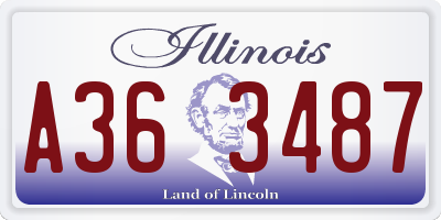 IL license plate A363487