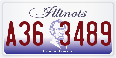 IL license plate A363489