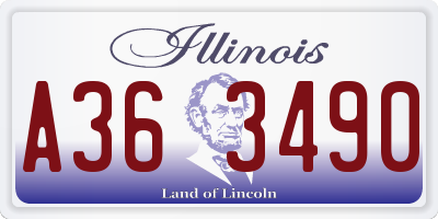 IL license plate A363490
